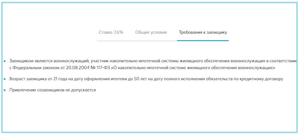 Требования к заемщику